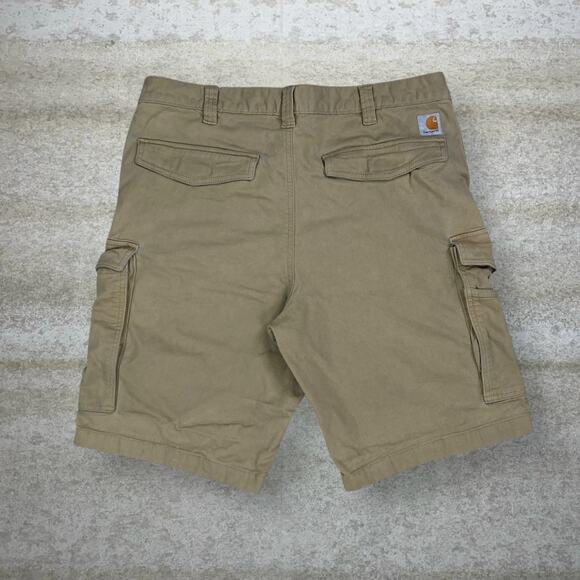 Vintage Carhartt Cargo Shorts Tan Canvas Relaxed Fit Dungarees Work Wear 90s - Picture 1 of 7
